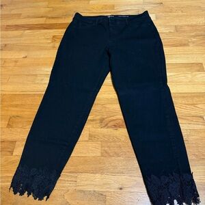 Style & Co. Black Jeans with Lace Hem Size 16